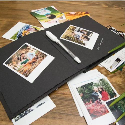 Kendin Yap Anı Defteri Gümüş Jel Kalem + 20 Pola Kart + Bant Hediye